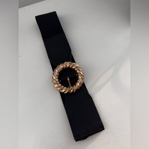 Zara Black Belt with Gold Twisted Buckle